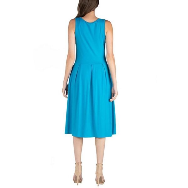 24seven Comfort Apparel Womens Plus Jersey Sleeveless Midi Dress