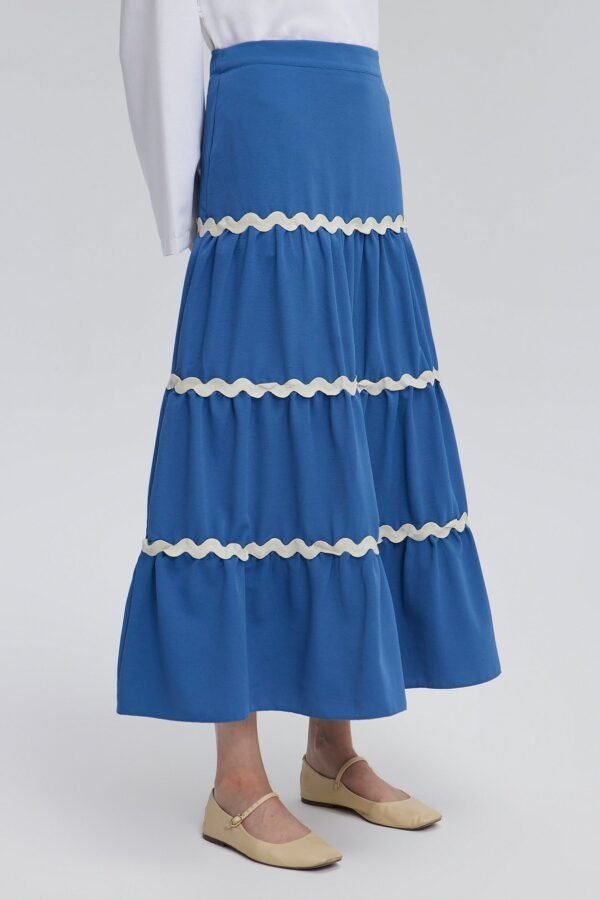 STRIPE DETAILED FLOUNCE SKIRT - Image 3