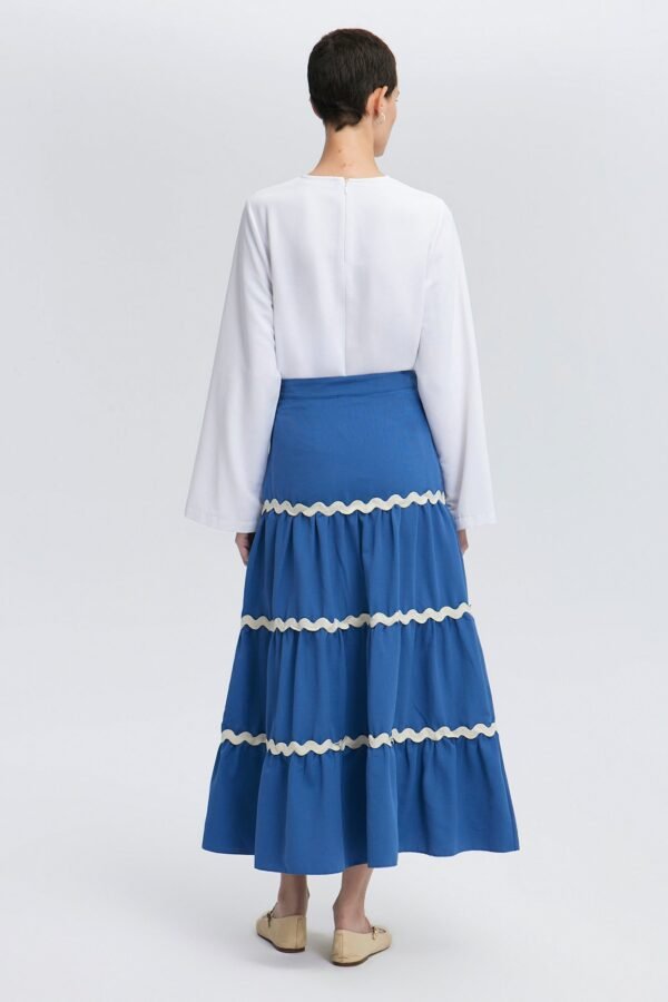 STRIPE DETAILED FLOUNCE SKIRT - Image 5